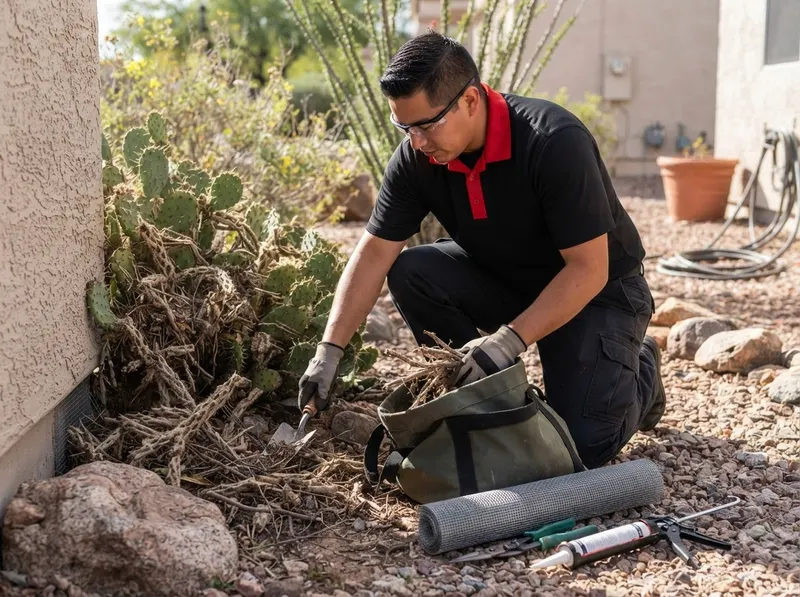 Pack Rat Nest Removal and Mechanical Exclusion in Tucson, AZ